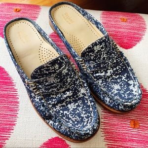 DENIM PAINT SPLATTER MULES